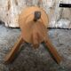 Vintage Light Wood Tripod Screw Painter's Stool #A632