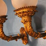 Pair of wall light  bronze "Torches / torches" early twentieth century