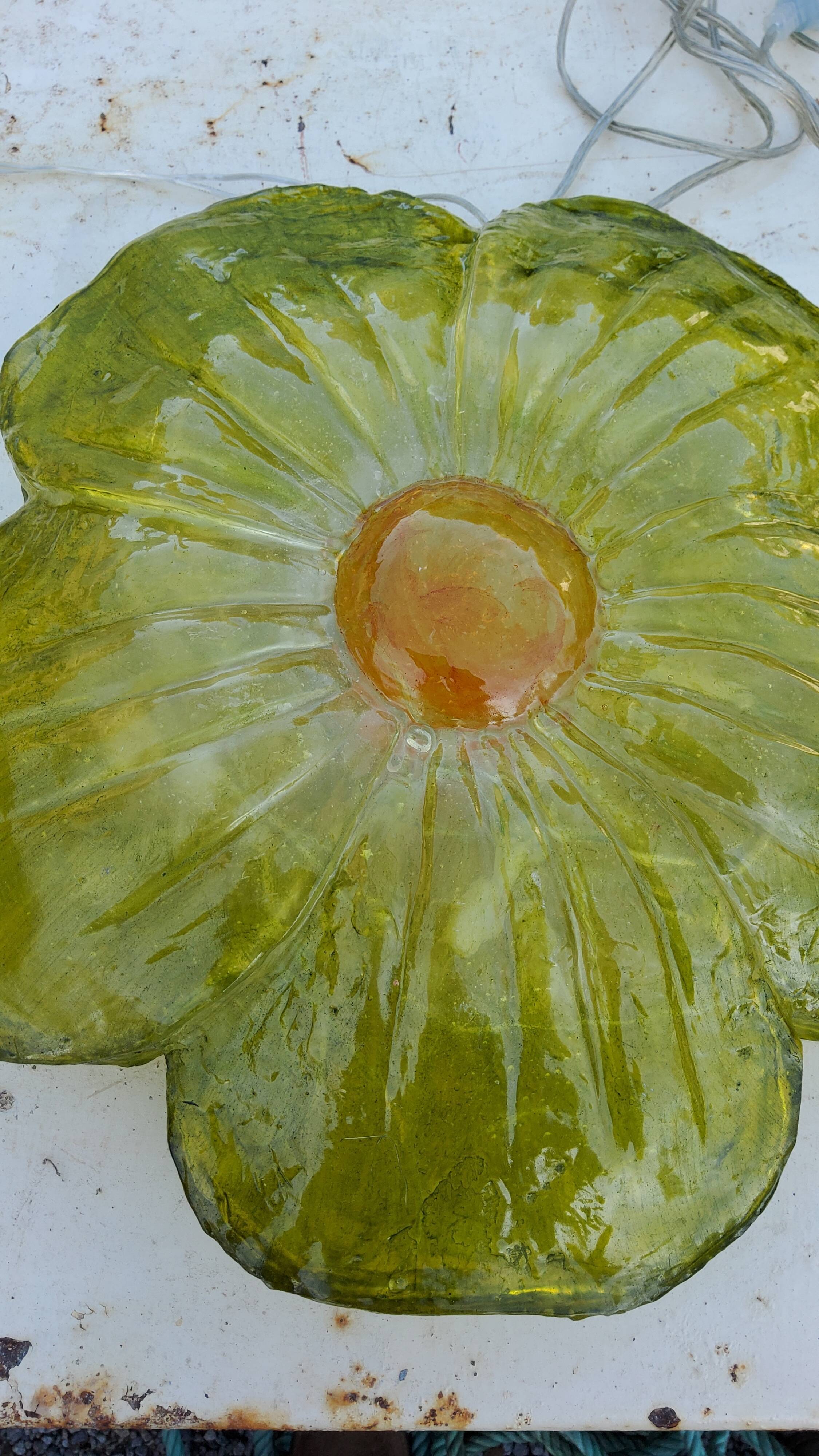 Pair of suspension lamps from the 70s in resin