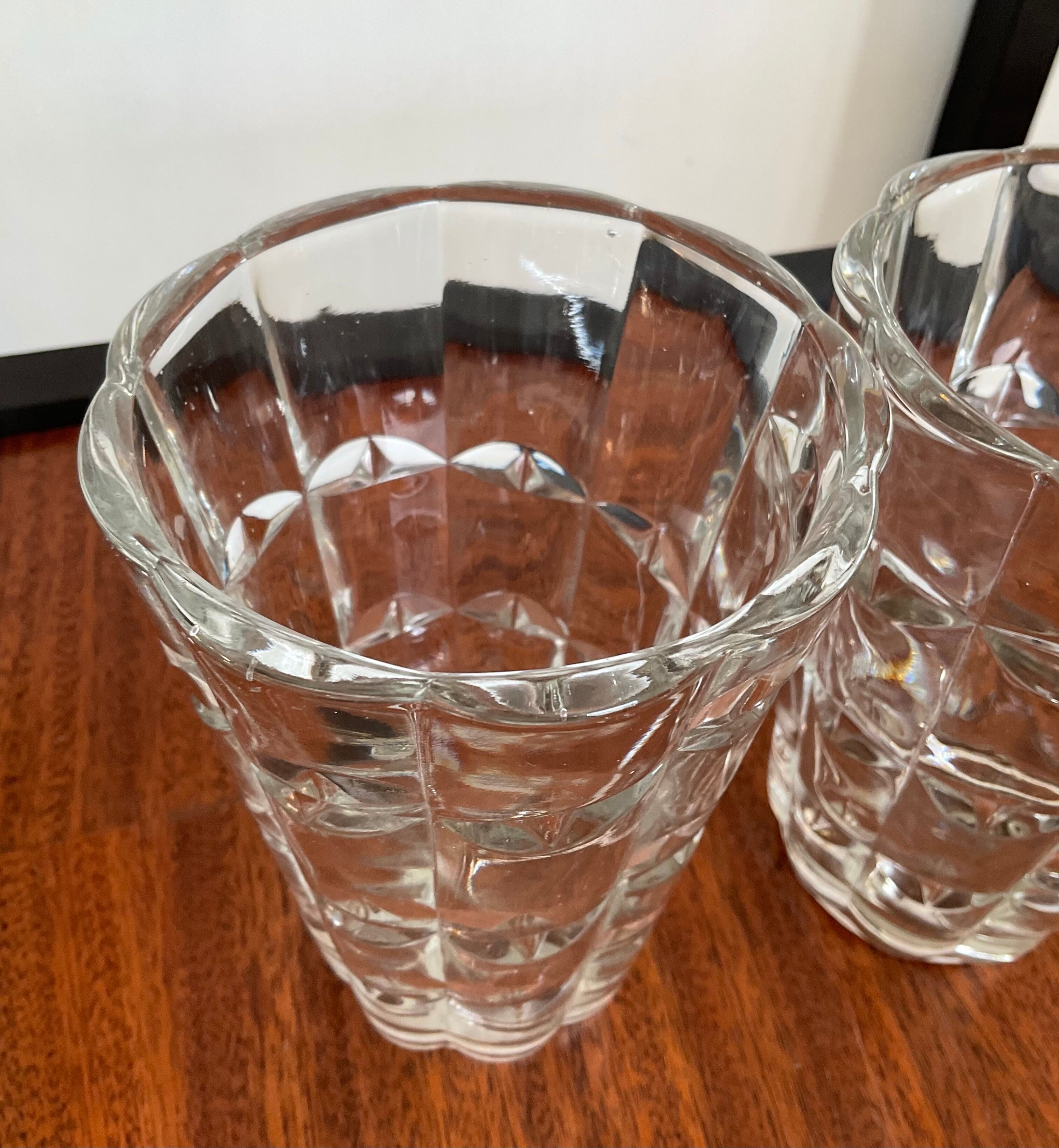 Pair of vintage vases in molded glass paste 70s