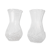 Pair of vintage carved glass vases