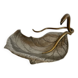 Art Nouveau brass and silver-plated metal pocket emptier