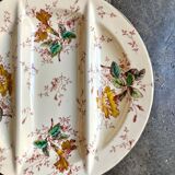 Lunéville asparagus plate in polychrome and gilded ironstone