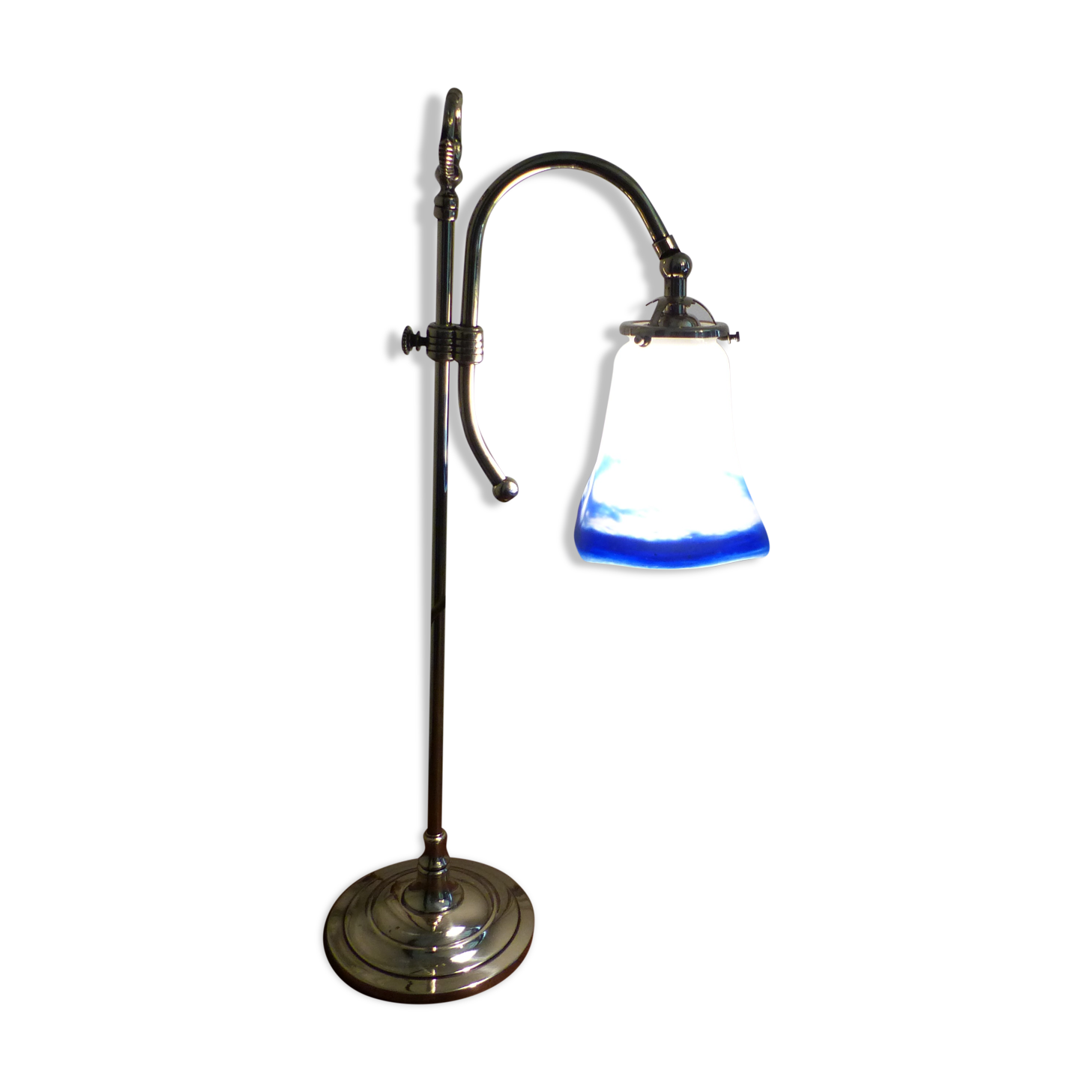 OFFICE lamp or polished brass living room 20th century glass paste by LOTI Nancy