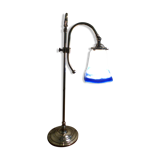 Lampe de bureau ou salon en laiton poli  XXème siècle pâte de verre signé LOTI Nancy