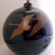 Hand-painted black opaline ball lamp base c.1930/40 Jacques Adnet style
