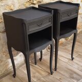 Pair of black bedsides