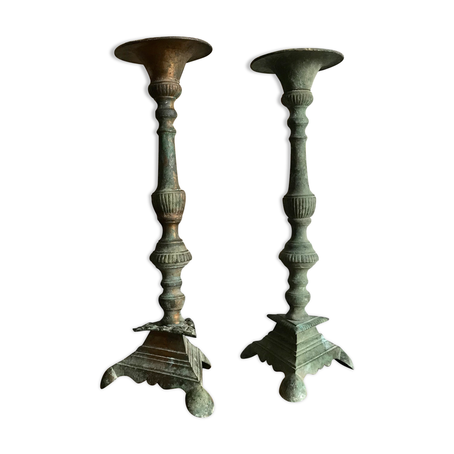Pair of old candlesticks