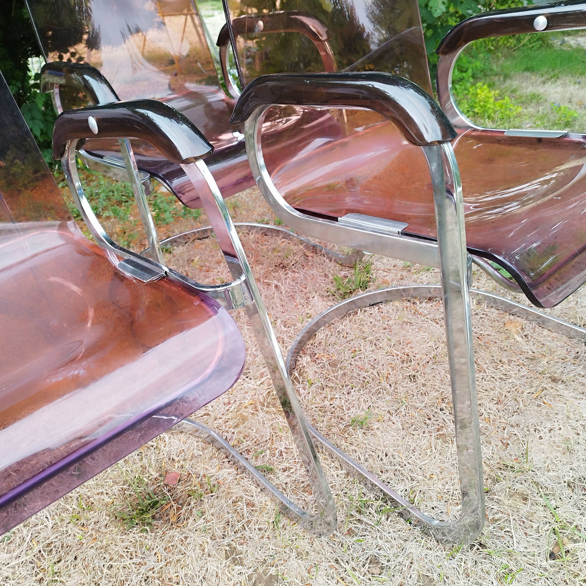70s Space Age plexiglass chairs