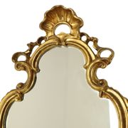 Miroir classique étroit à crête doré à la feuille d'or de style baroque 72 cm