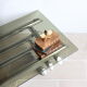 Coffee table in smoked glass and chrome tubular metal, 70s