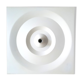 Large wall lamp by Kaiser Leuchten in vintage matte white lacquered aluminum around 1970