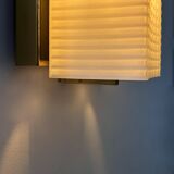 Vintage wall lamp, opaline and brass, France 1950