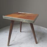 Sellette tripode en bois et laiton