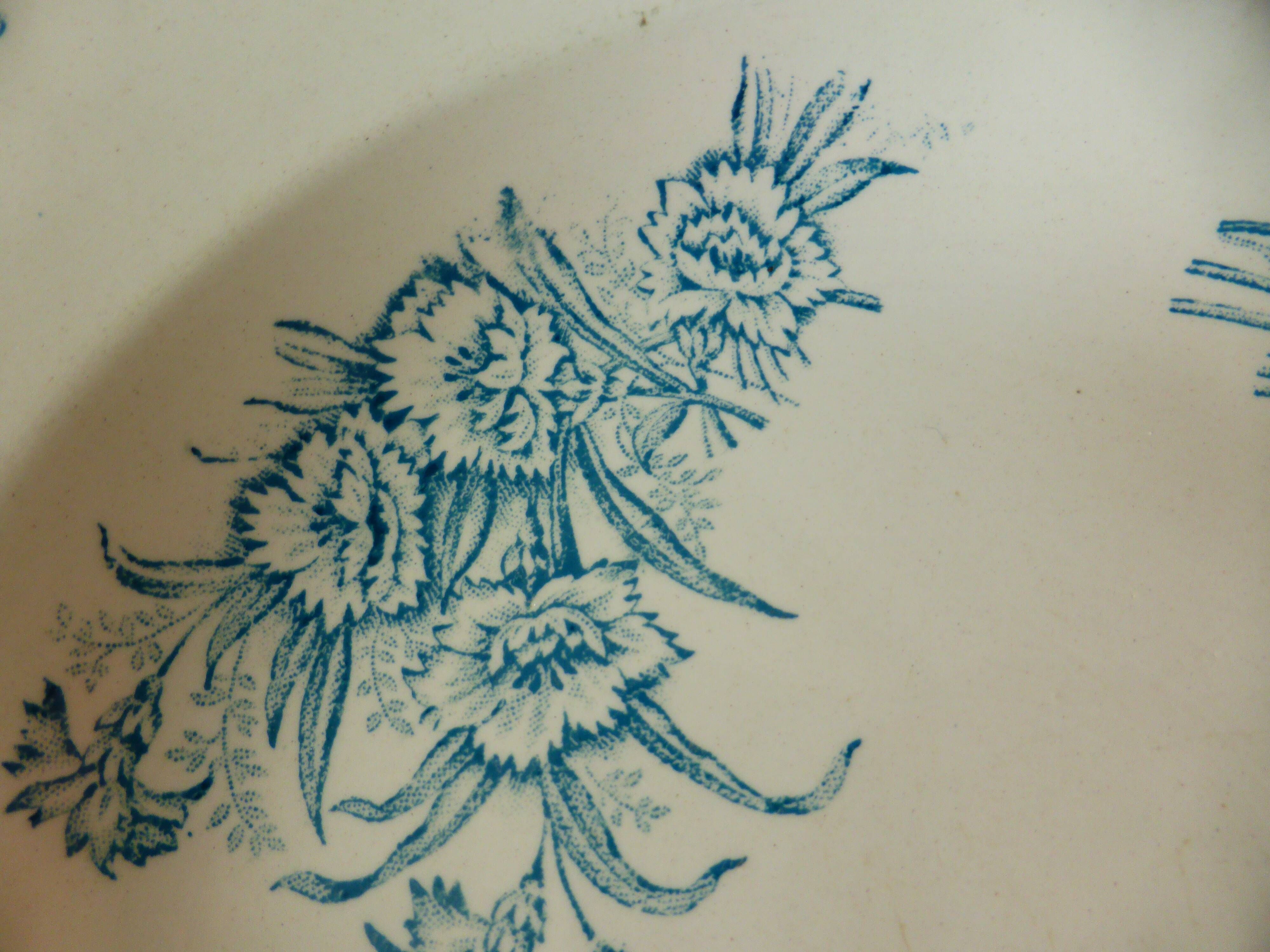 3 vintage ironstone soup plates by L&G, Oeillets pattern 220524