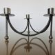 Tripod candlestick in crude steel for 3 candles 70s