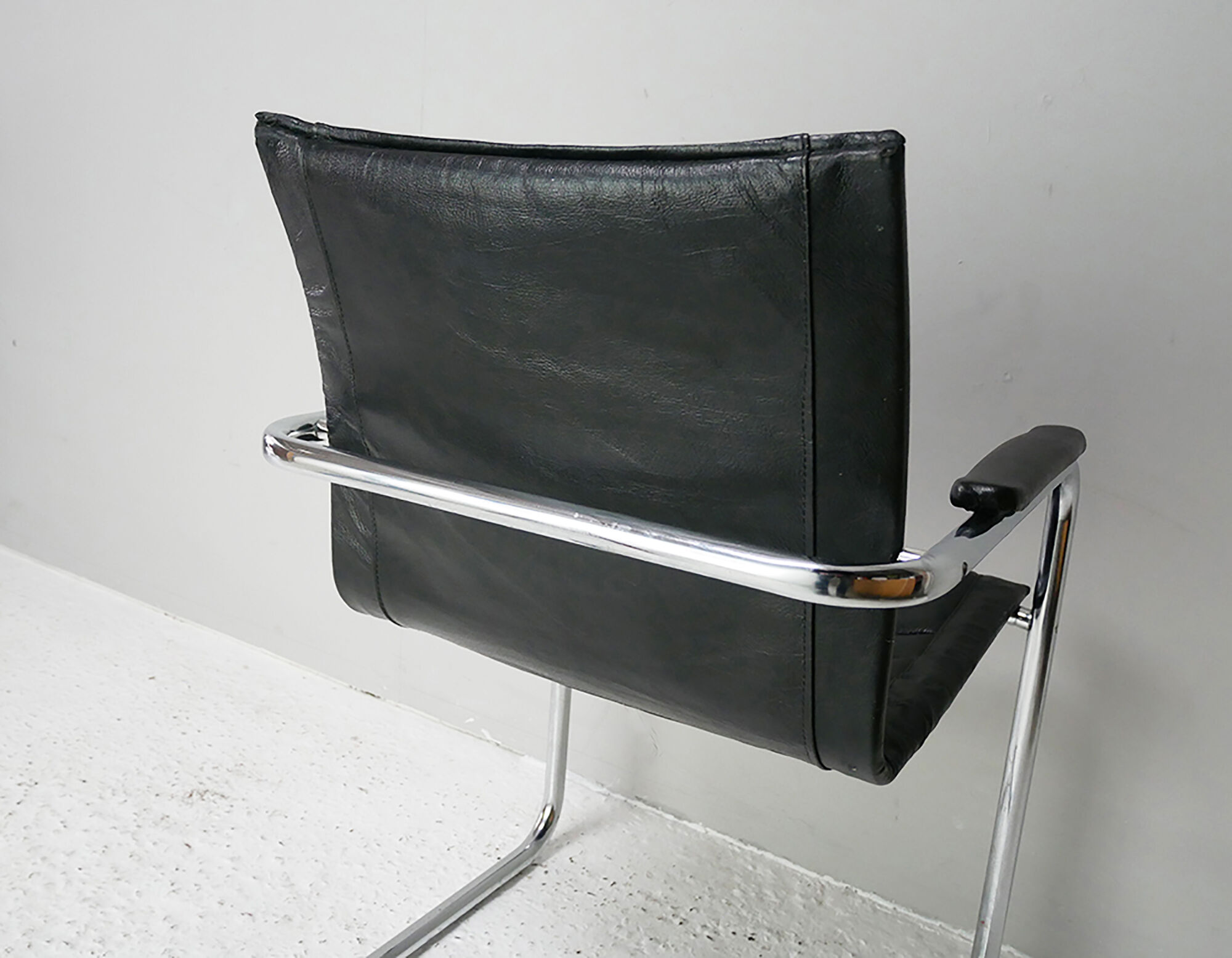 1960’s Swiss mid century modern leather desk chair