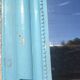 Large Louis-Philippe mirror from the 19th century in wood and stucco with a turquoise blue patina.