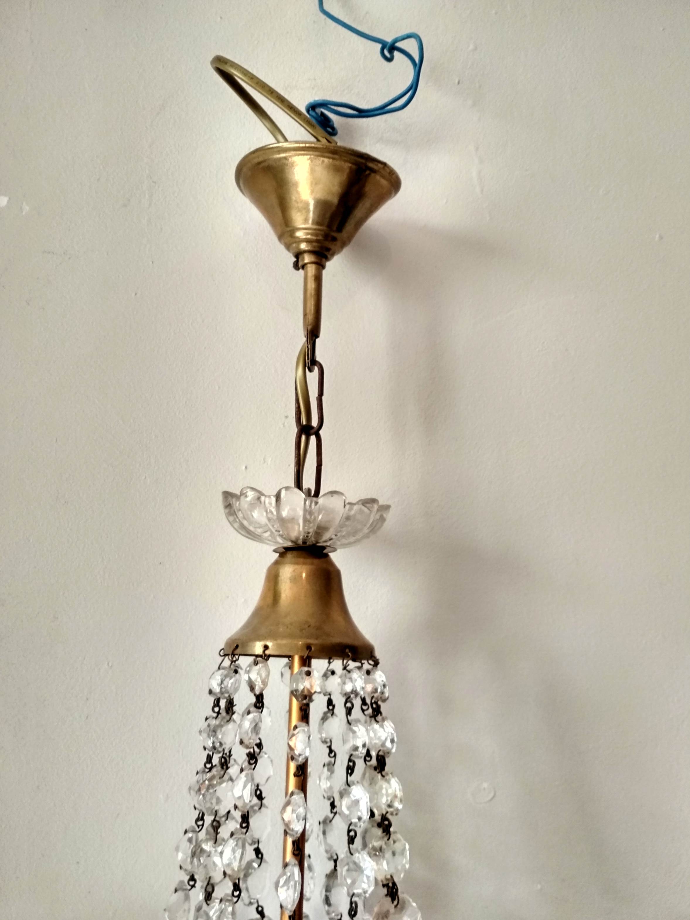 Cut glass stamped chandelier