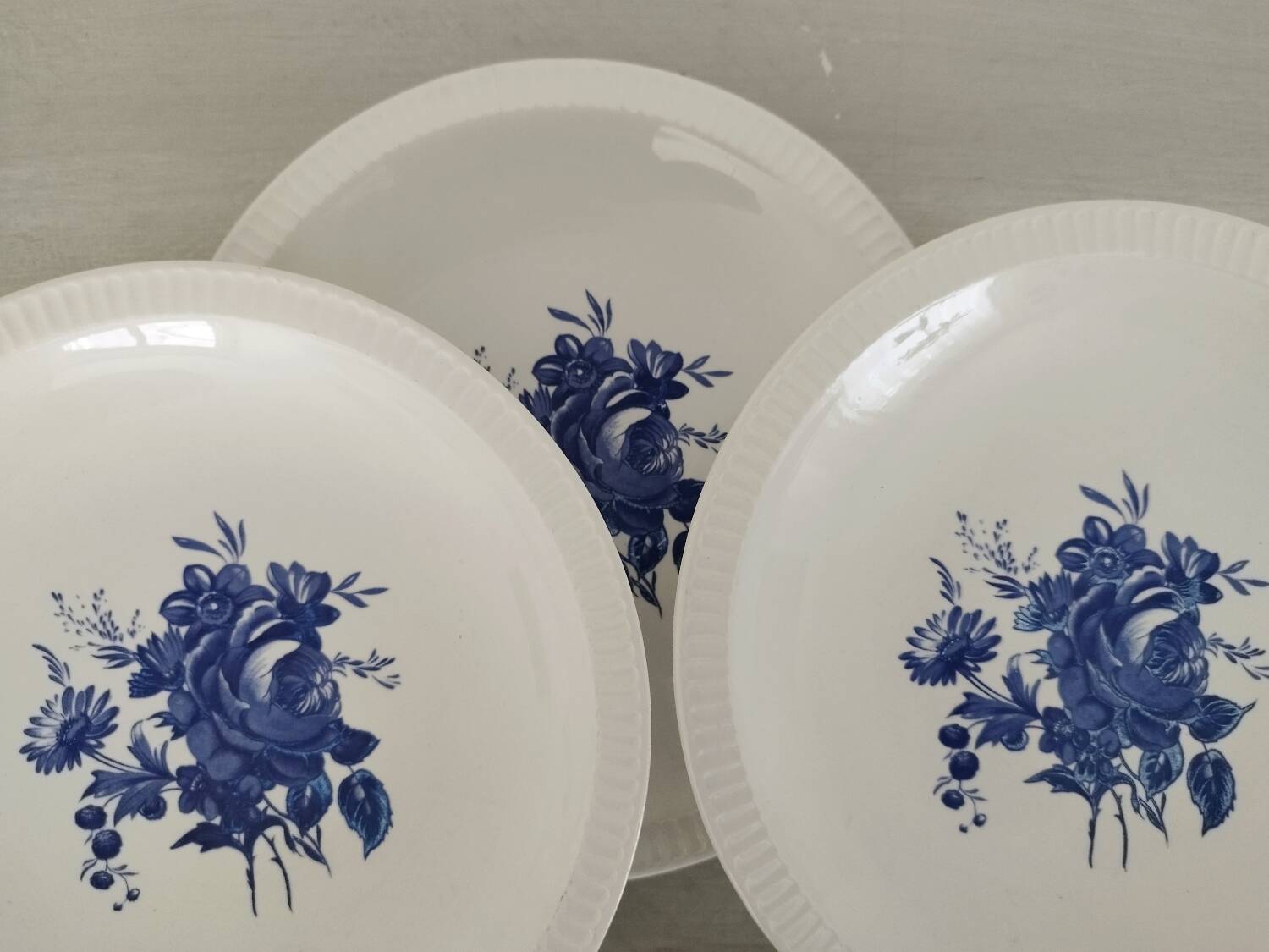 Old Earthenware Dinner Plates Sarreguemines Riva Bella Vintage