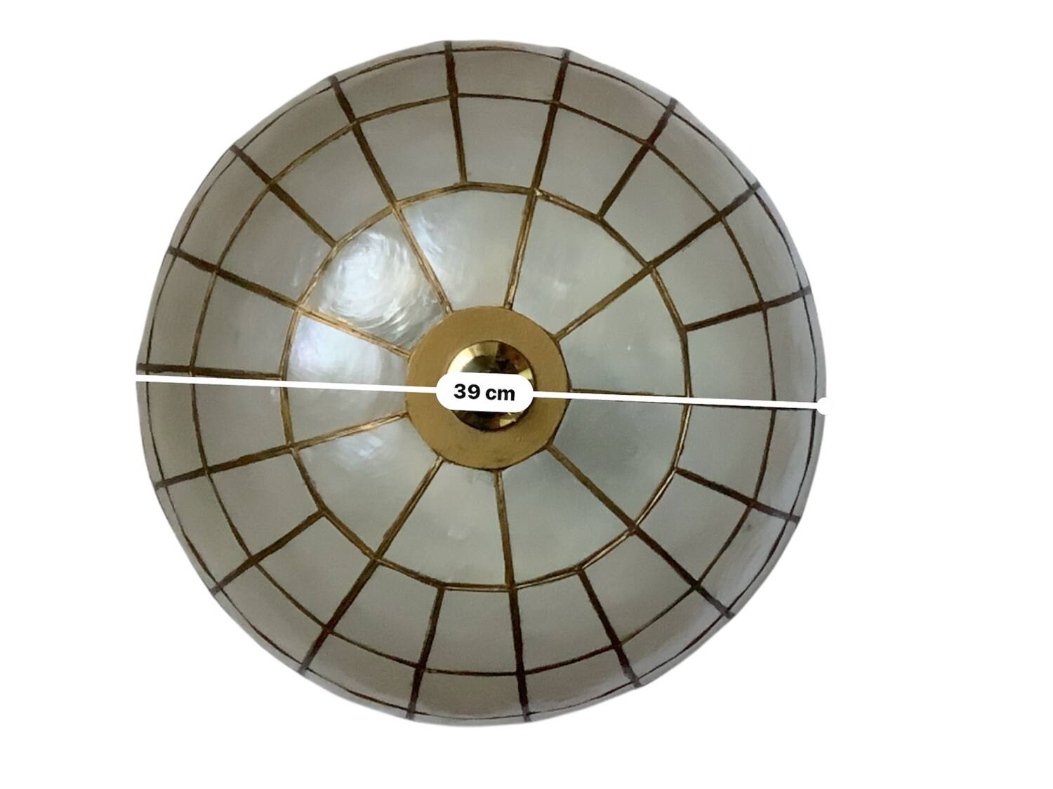 Vintage mother-of-pearl and brass ceiling light – Tiffany style
