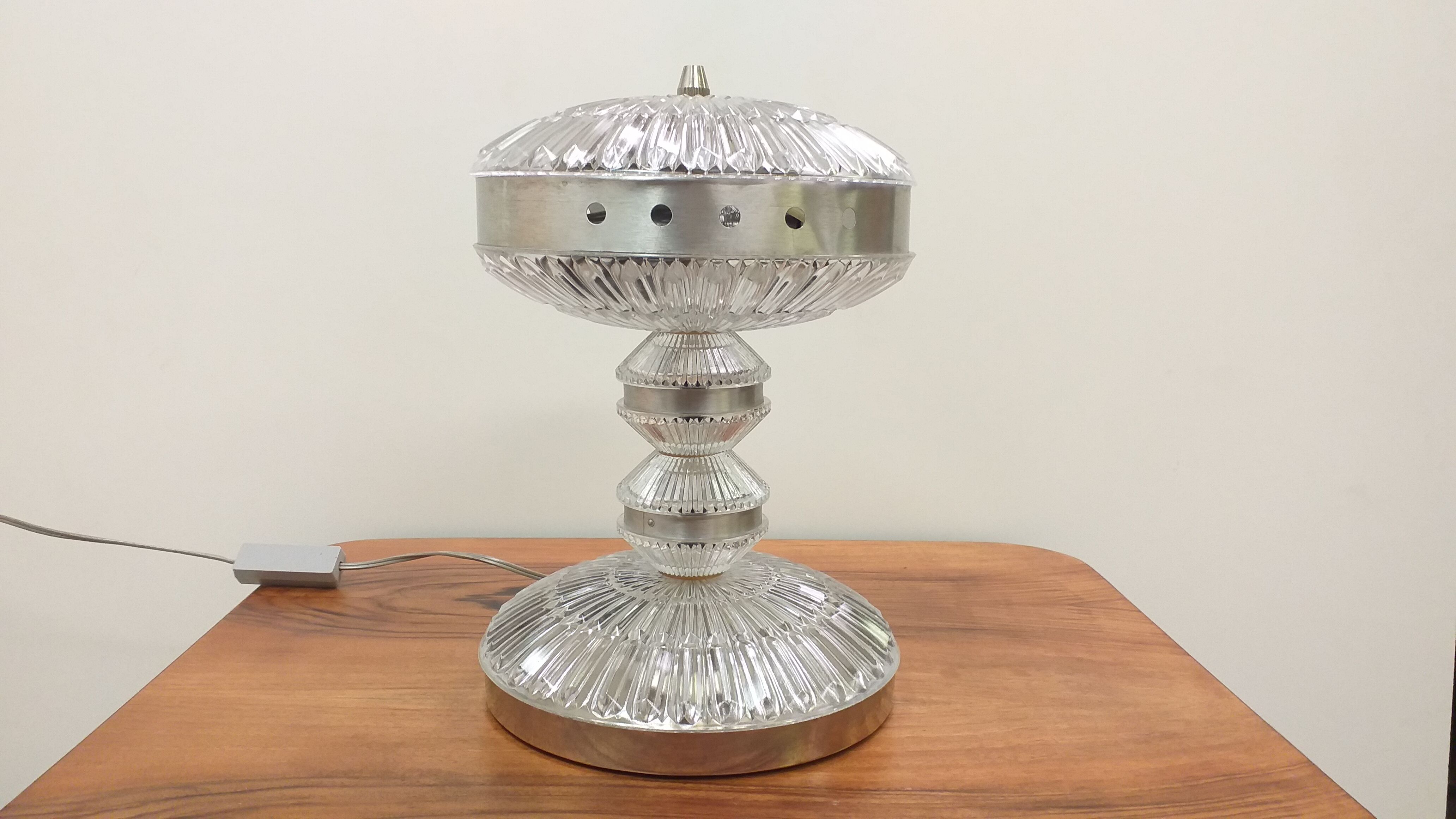 1970 Glass table lamp, Czechoslovakia