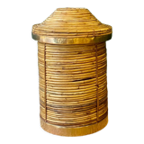 Vintage wicker and brass basket