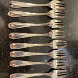 Set of 11 silver-plated cake/oyster forks Guildart 1960 vintage