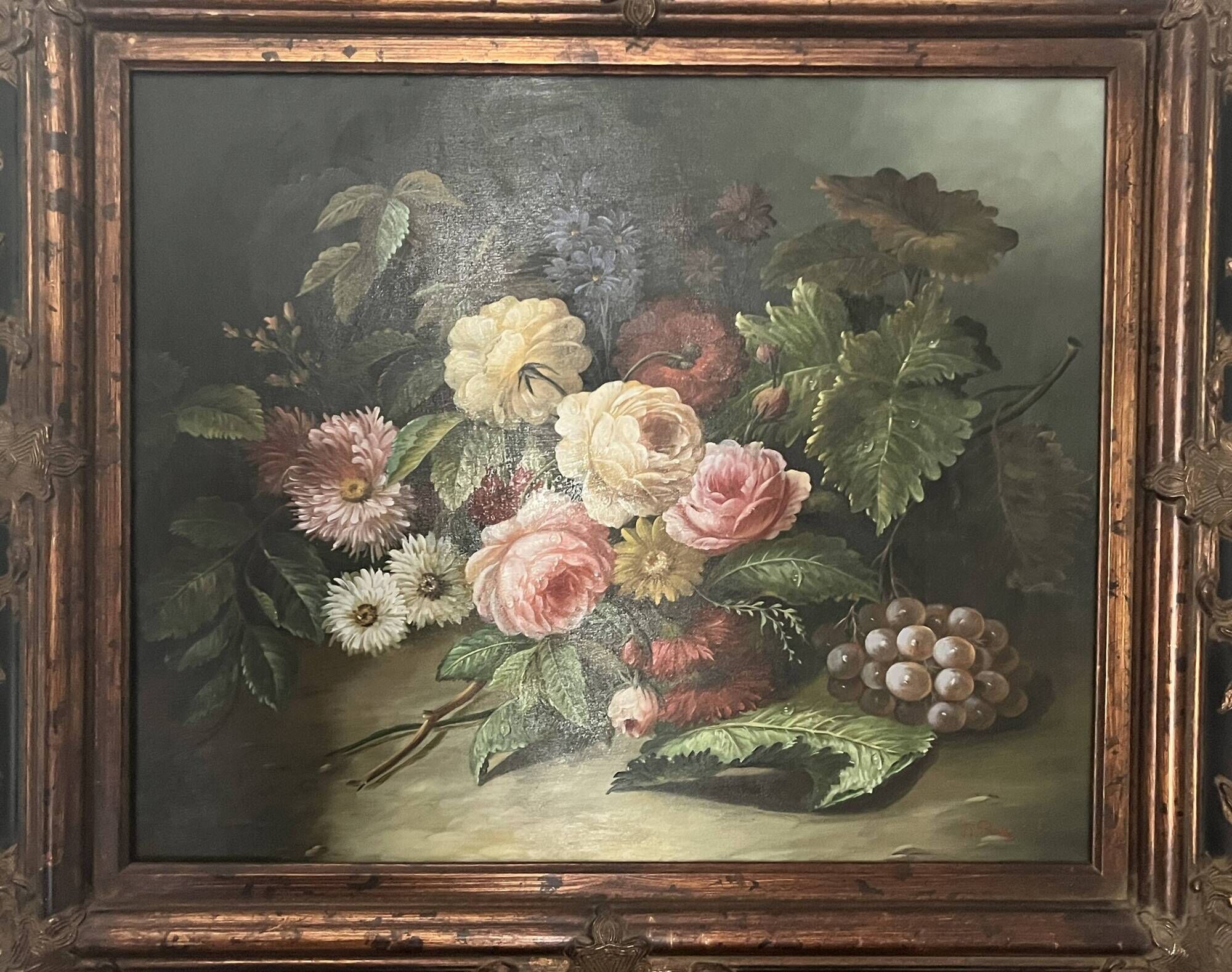 Reynols, ecole française nature morte aux fleurs début xxème