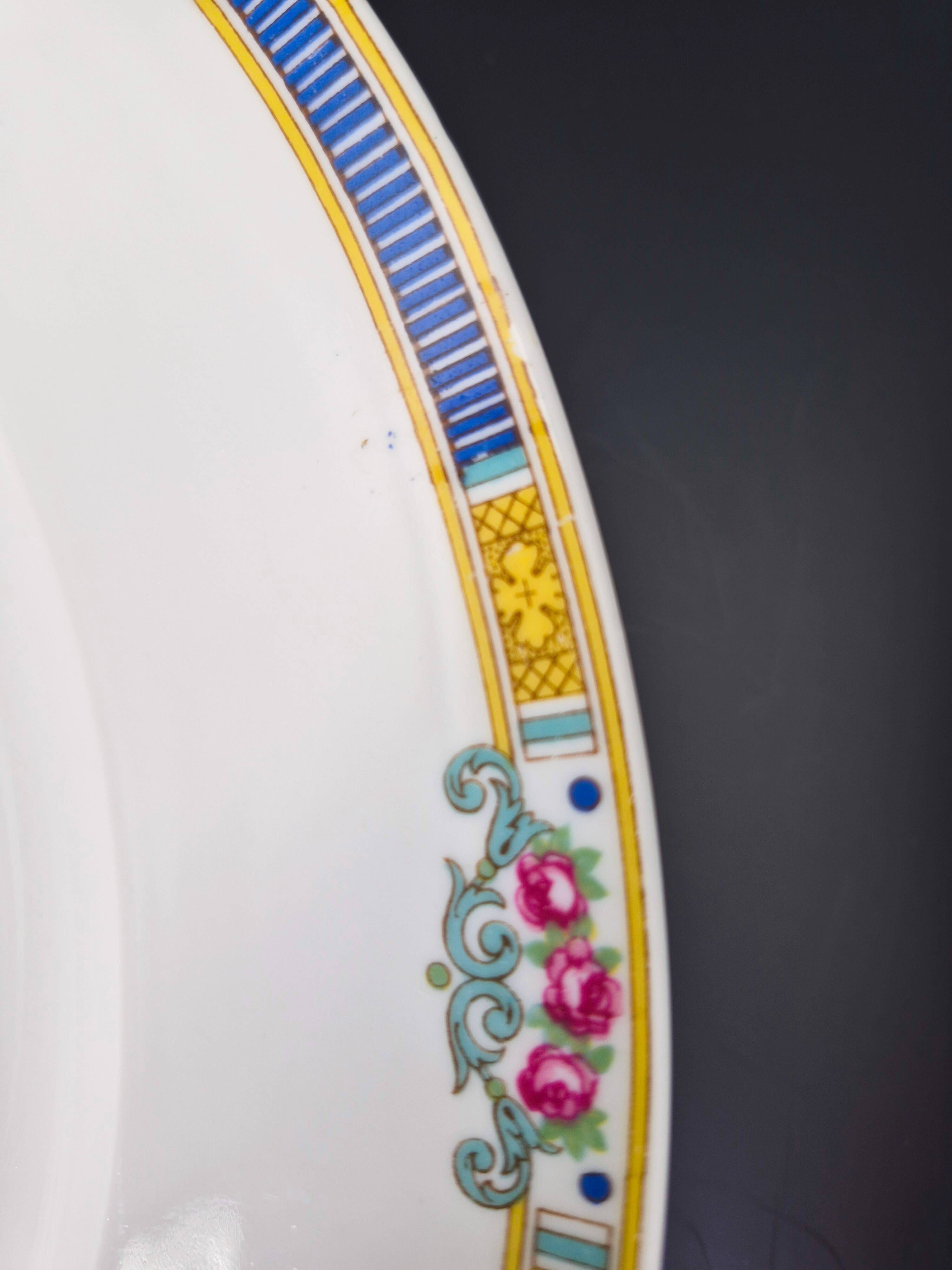 Large round serving dish, semi-deep, Bernardaud Limoges – Art Deco – A718
