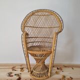 Small vintage rattan chair Emmanuelle