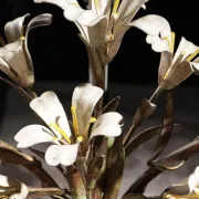 Mid-century Italian metal flower wall lamp