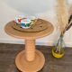 Terracotta Nude Spiral Turned Wood Side Table