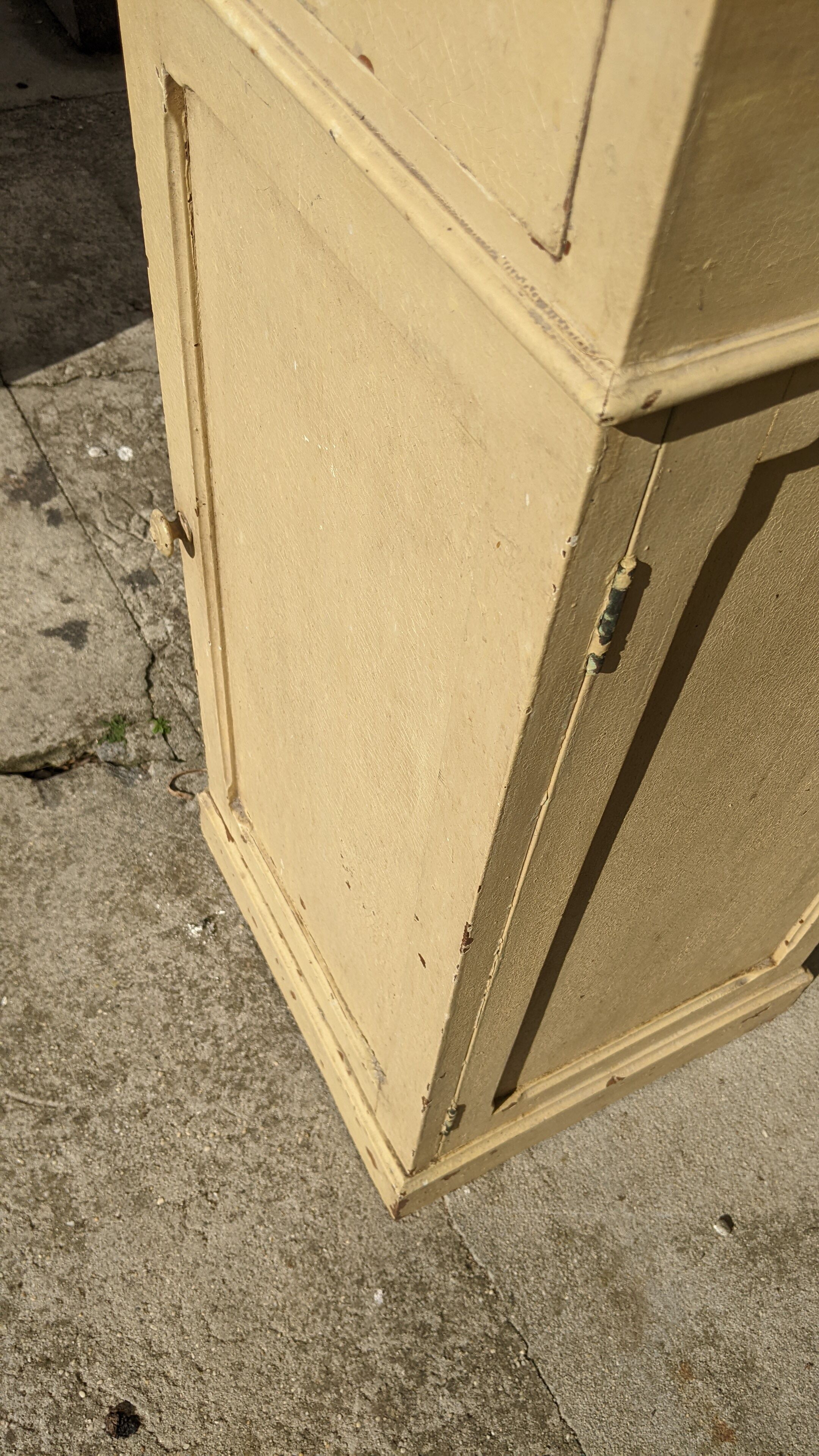 Old wooden bedside yellow patina circa 1900