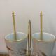 Set de 2 mazagrans anciens en porcelaine de Limoges avec support doré