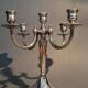 Chandelier à 5 bougies en métal argenté, Angleterre 1960
