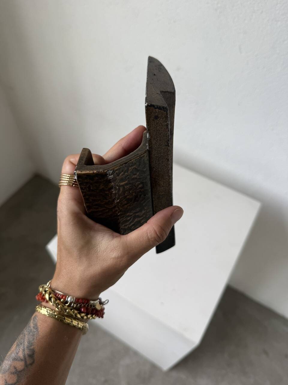 Brutalism bronze door handle