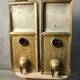 Pair of old coffee silos, coffee bean dispenser