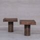 Paire de tables d'appoint en bois Wabi-Sabi, Belgique 1950