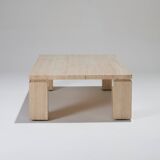 Rectangular travertine coffee table, 1970s