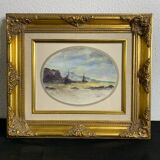 Watercolor painting by Henry Saint-Clair, seascape