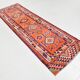 Burgundy & Orange Vintage Kilim Runner Rug, 92x292Cm