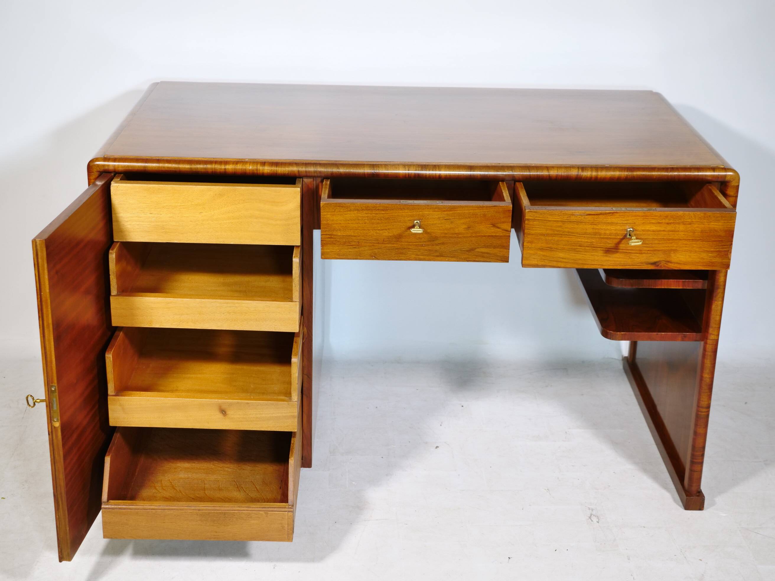 Art Deco Walnut Desk, 1920s