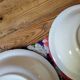 Set of 2 opaque porcelain soup plates