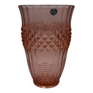 Vase Verre Art Déco Val Saint-Lambert modèle Thémis, collection Luxval, années 1930