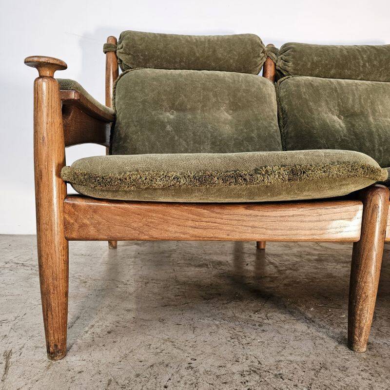 Canapé en chêne trois places par E. Merthen, Ire Møbler, Suède, années 1960