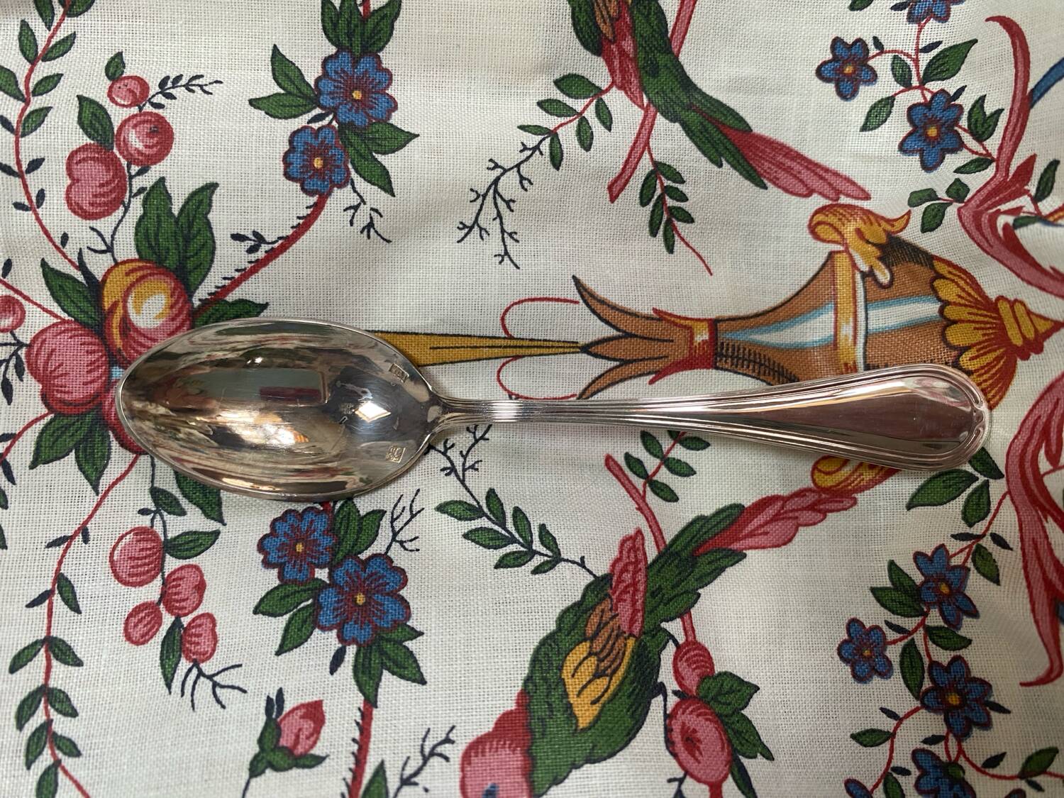 Silver-plated egg cup and spoon set