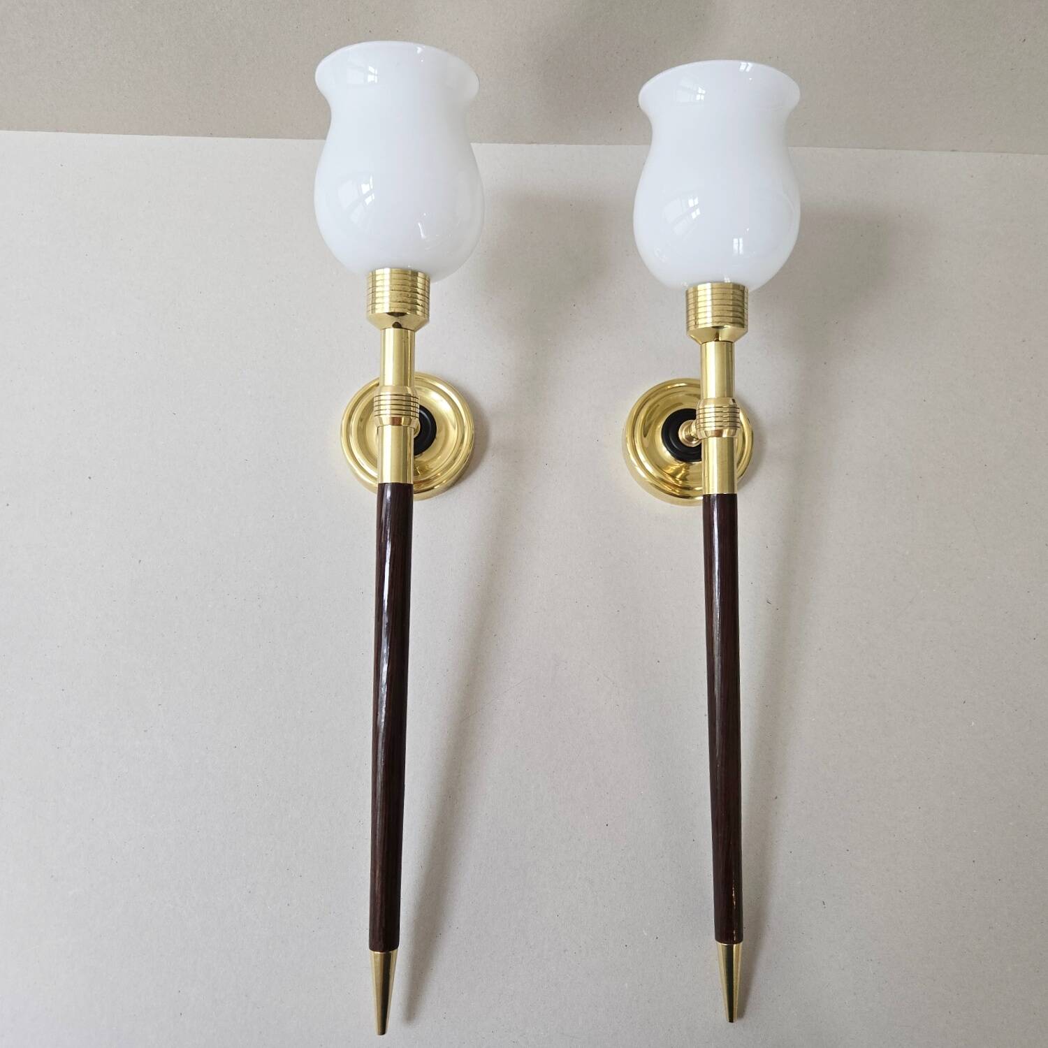 Pair of vintage wall lights Maison Lancel 1950