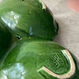 Cabbage leaf serving dish in majolica