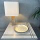 Vintage coffee table / side table – travertine and brass